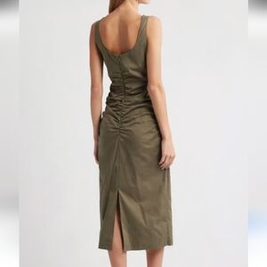 Charles Henry Olive Green Midi Dress